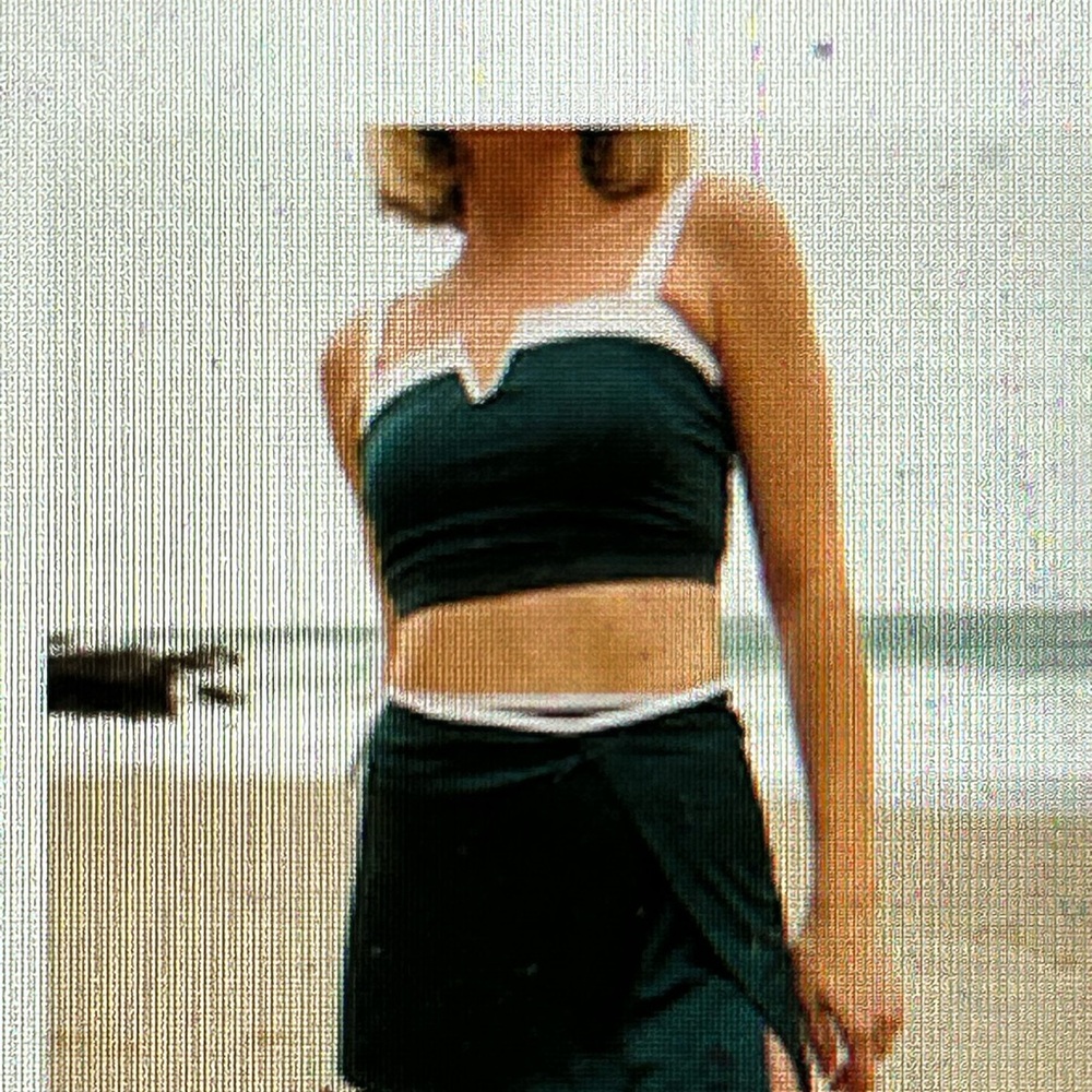 Albion Nautical Steel Blue Crop Top and Swim Skirt XS
